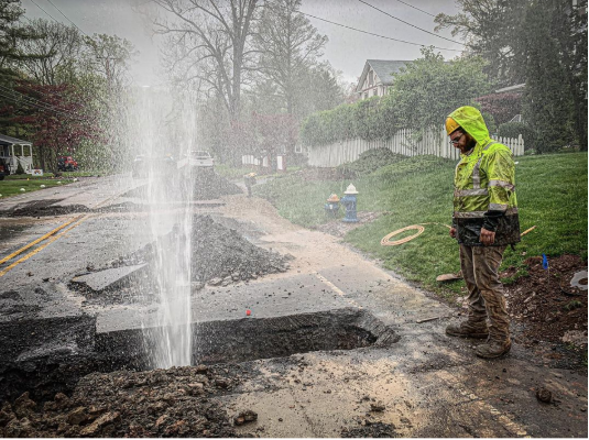 burst water pipe