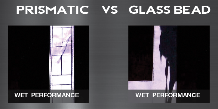 prismatic tape vs glass beads