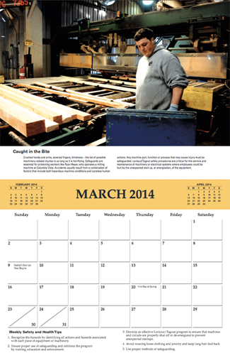 2014 workplace safety calendar