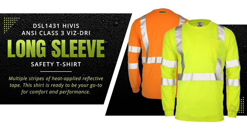 DOME75 Dynamic Series DSL1431 HiVis ANSI Class 3 Viz-Dri Long Sleeve Safety Shirt