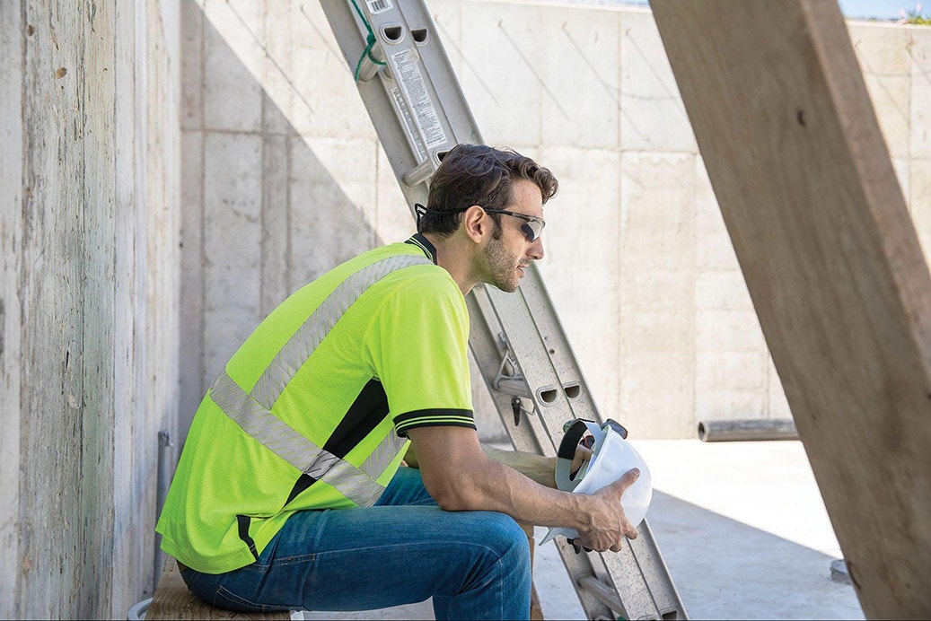 construction worker on break
